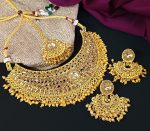 Efulgenz Indian Bollywood Traditional Crystal Pearl Wedding Choker Necklace Earrings Maang Tikka Jewelry Set - Image 2